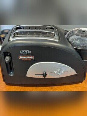 Dempster's Black 2-Slice Toaster with Egg Cooker. Limited Edition. Rarely Used.